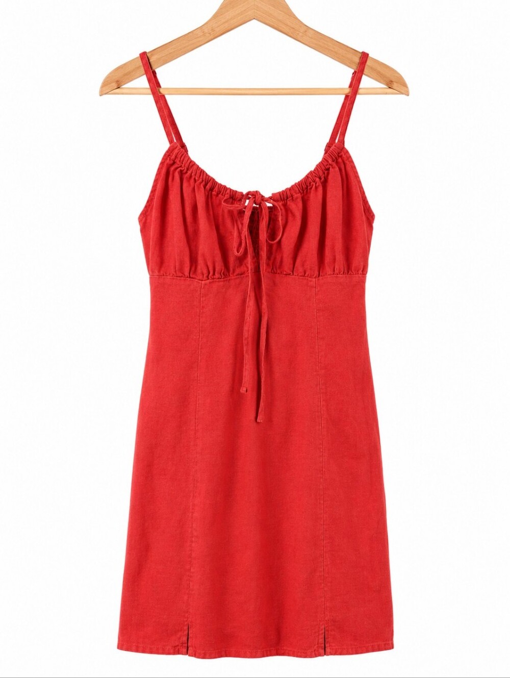 Wild Fable Coral Linen Blend Tie-Front Mini Dress – Size Small
